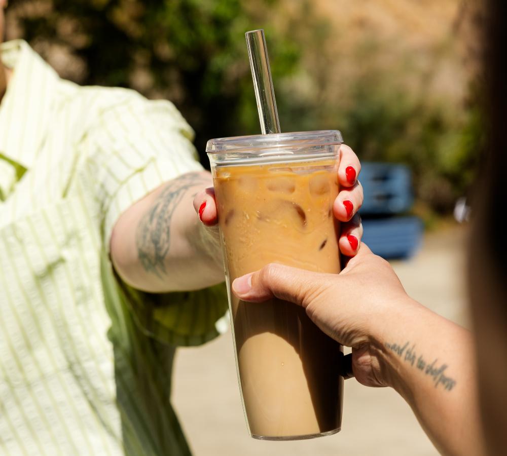 Peanut butter latte in a KeepCup Original Cold Cup