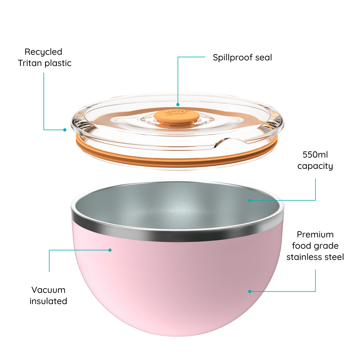 Go Bowl Luxe - Flat Lid | Pashmak Pink
