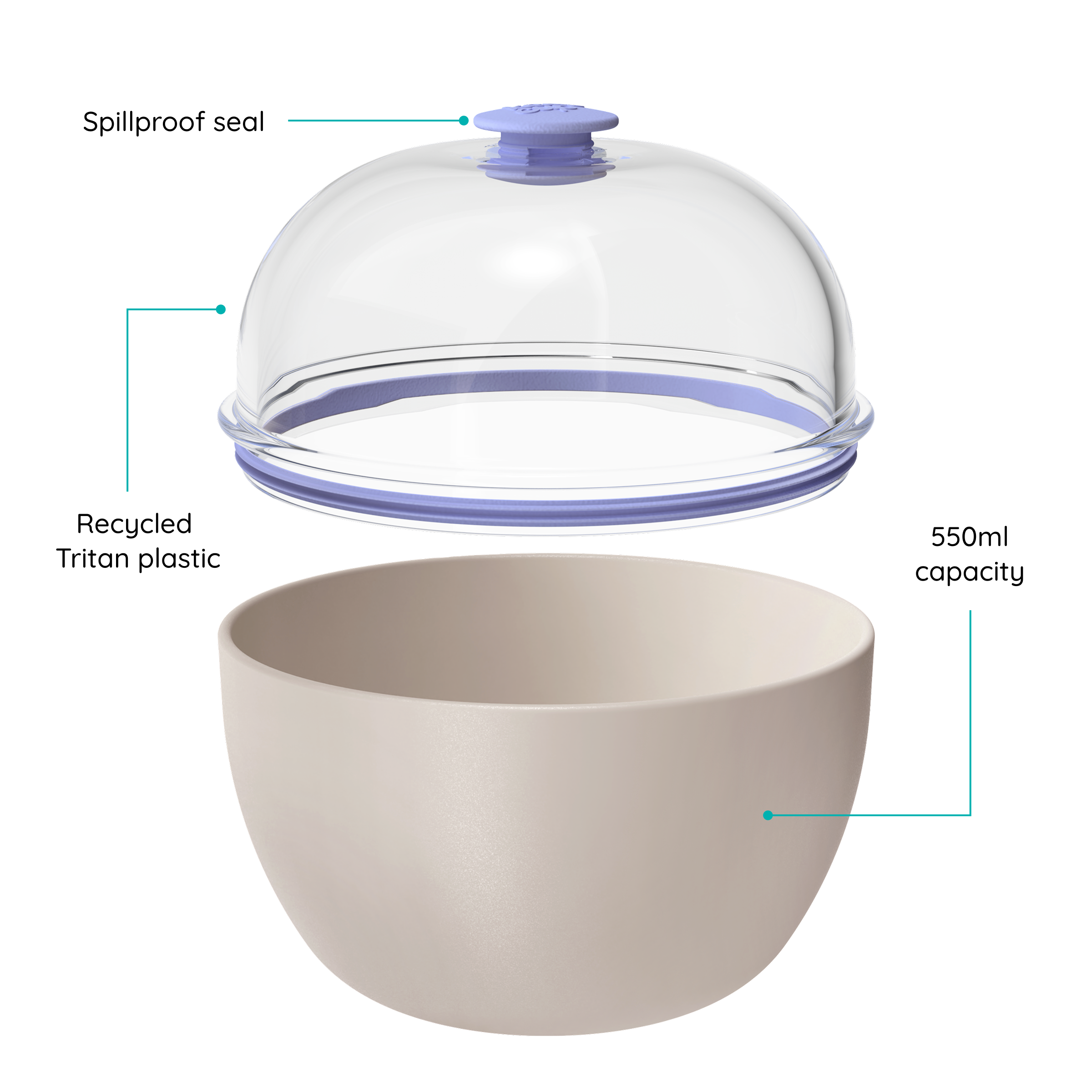 Go Bowl Original - M 550ml | Bone Orchid