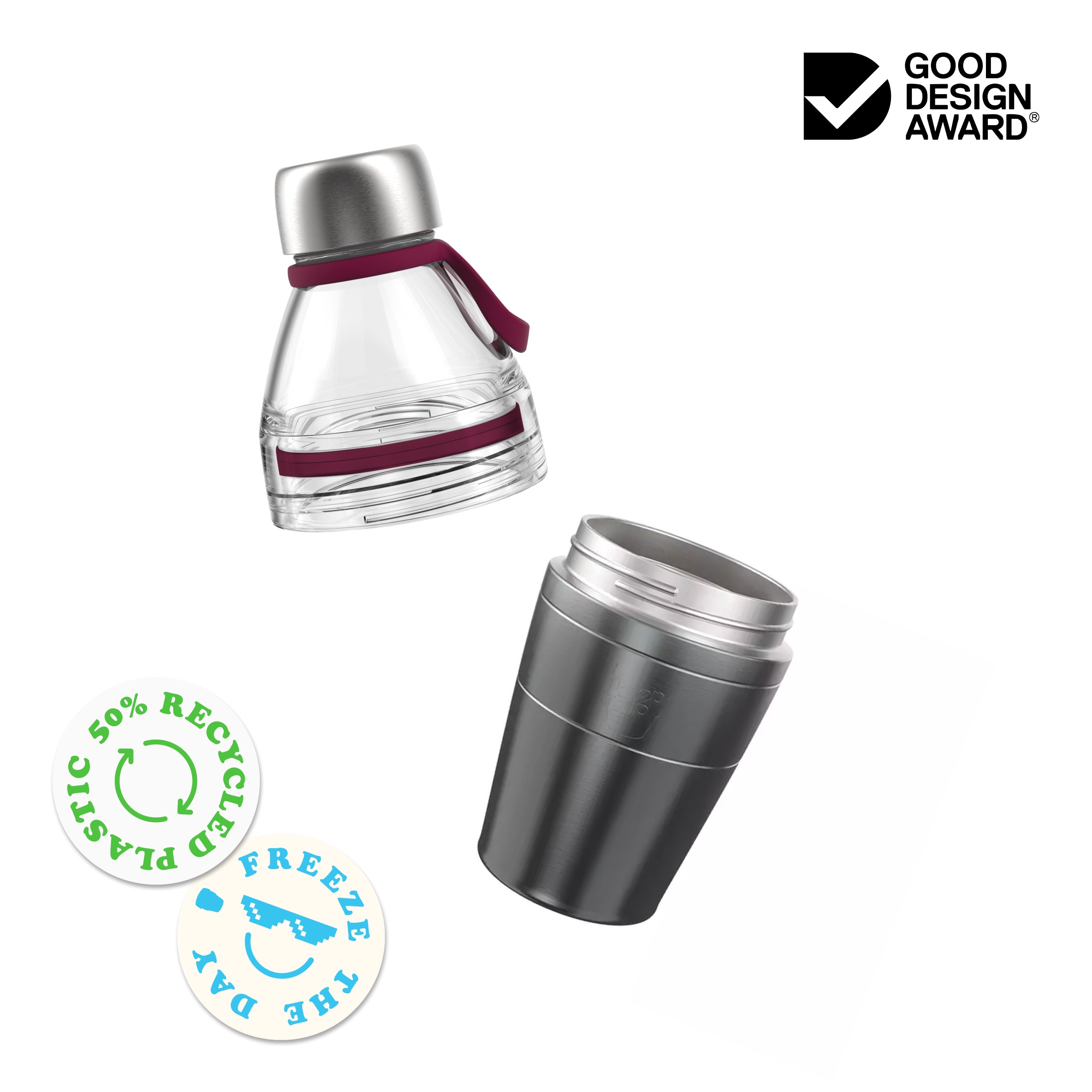 Helix Bottle Clear Top - 530ml | Black