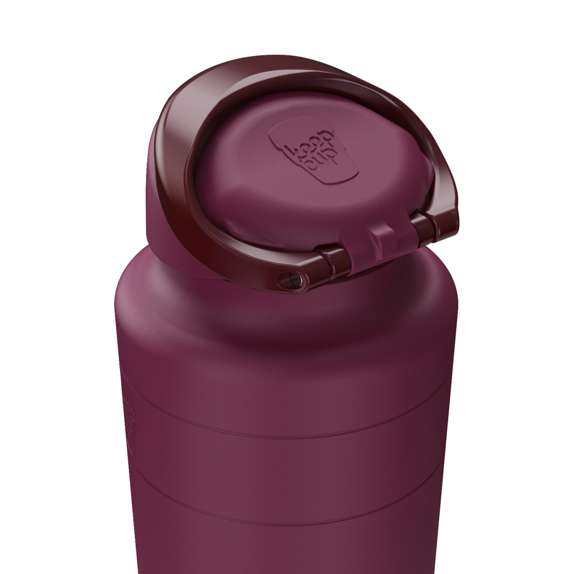 Mulberry water bottle with a lid on a transparent background