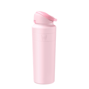 Pink water bottle with a pink cap on a transparent background