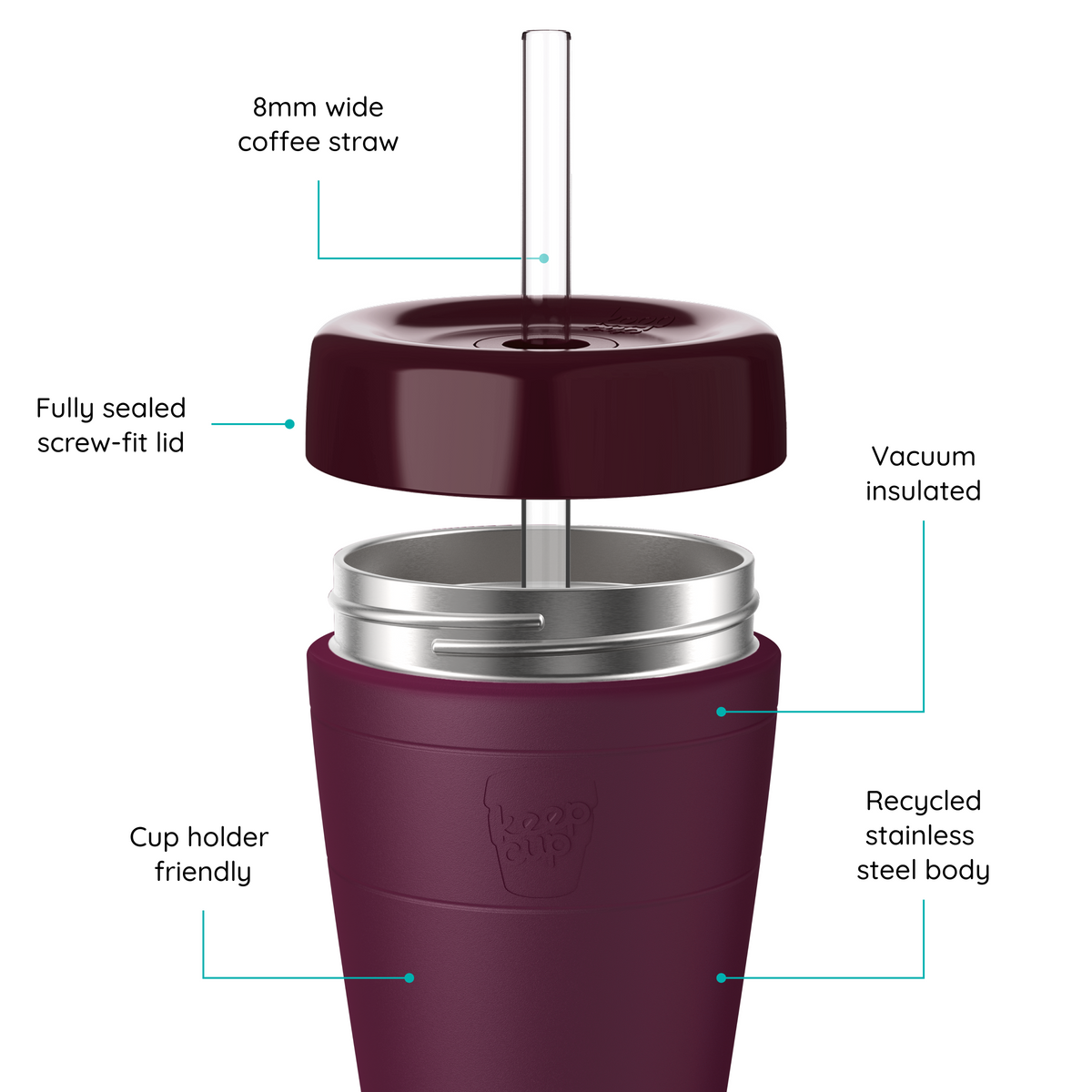 Commuter Insulated Cold Cup - 12oz | Mulberry