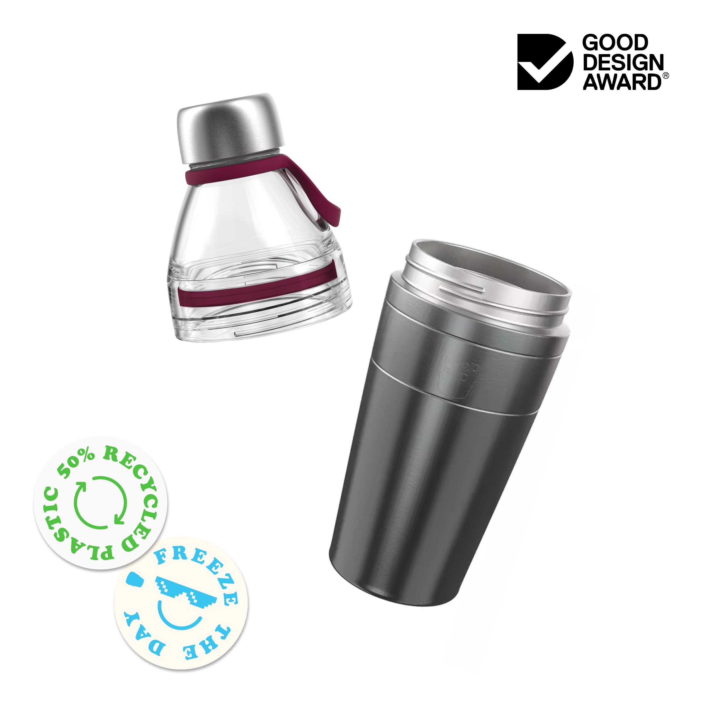 Helix Bottle Clear Top - 660ml | Black