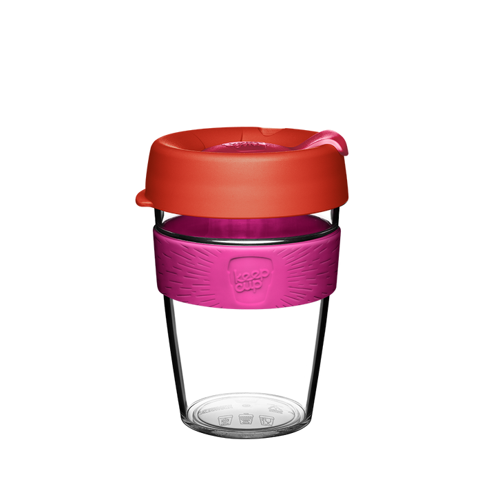 KeepCup Longplay - Reusable Coffee Cup, Double Wall Glass With Removable Sleeve And Splashproof Sipper Lid - 12oz/340ml - Helio 9 thumbnail image