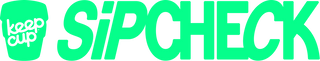Green logo with 'keep cup' on the left and 'Sipcheck' on the right