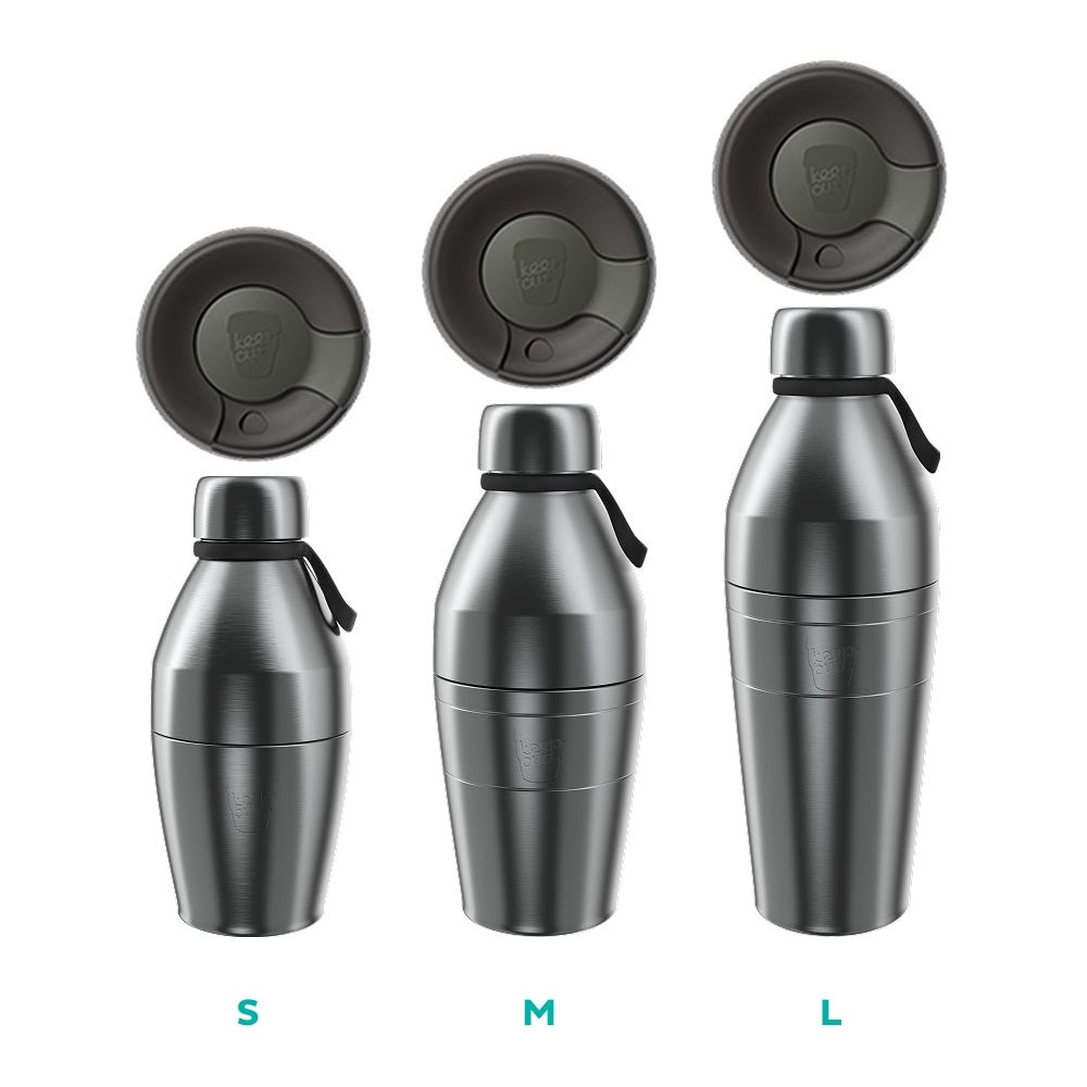 KeepCup Traveller Bundle sizes. Available in small, medium and large